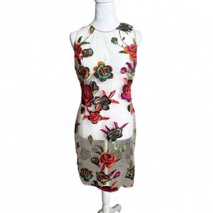 Elegant Floral Embroidered Midi Dress